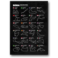 Formel-1-Rennstreckenposter 2024 | 2024 | Unverzichtbarer Leitfaden für F1-Rennen | F1-Rennstreckenposter in Sammleredition
