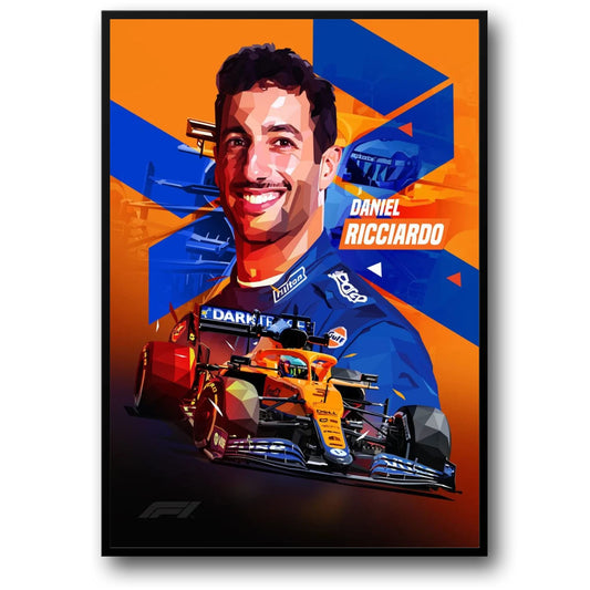 Daniel Ricciardo | F1 Racer Helmet Poster | Sports Car Legend Art Print | Formula 1 Decor