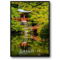 Daigo-ji-Tempel | Kyoto | Ruhige Tempelreflexionen | Historische japanische Tempel | Poster japanischer Architektur