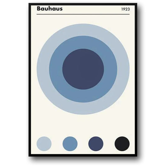 Bauhaus Art | Blue Accents | Geometric Design Poster | Modern Wall Decor | Minimalist Home Aesthetic