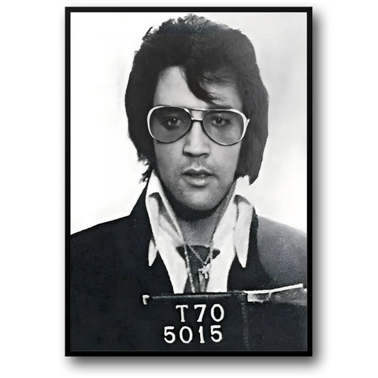 Elvis Presley Poster | Iconic Mugshot Design | Vintage Style Wall Art Decor