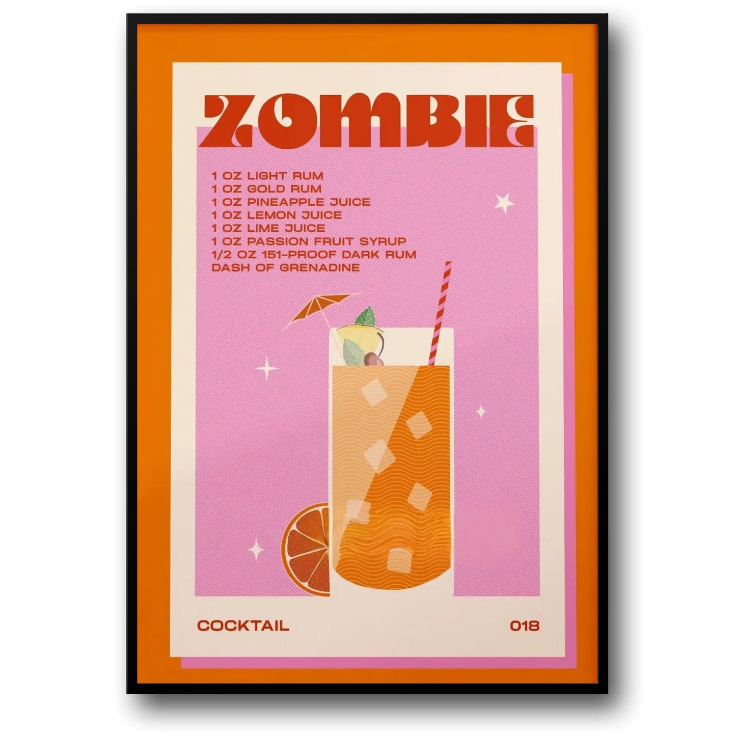 Vintage Zombie Cocktail | Retro-Getränkeillustration