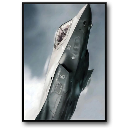 F22 Kampfjet-Poster | Coole Wandkunst | Wasserfester Druck | Ästhetisches Dekor für Schlafzimmer & Bar | Klebrige Heimdekoration
