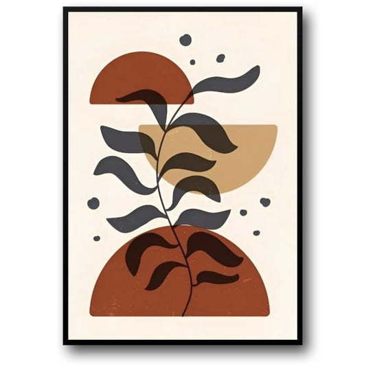Boho-Wandposter | Erdtöne & Strichzeichnungen | Moderne Wohnkultur | Minimalistisches geometrisches Design | Abstrakte visuelle Kunstdrucke | 24 x 36 Zoll