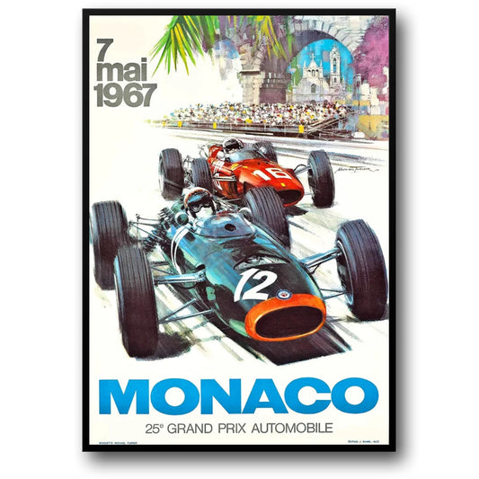 Legendary Motorsports Poster | Monaco Grand Prix 1967 | Vintage Racing Art | Wall Decor for Home & Office | High-Quality Print