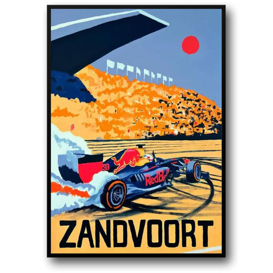 Poster der Rennstrecke Zandvoort | Formel 1 Großer Preis der Niederlande | Wandkunst für Rennsport-Enthusiasten | Automobil-Dekor