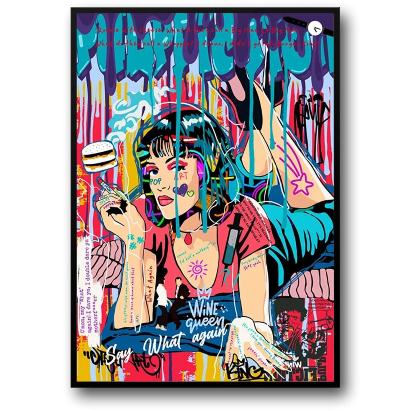 Scarface Street Art Poster | Graffiti Mona Lisa Abstrakte Leinwand | Popkultur Wanddekoration | Heimkunst