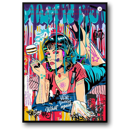 Scarface Street Art Poster | Graffiti Mona Lisa Abstrakte Leinwand | Popkultur Wanddekoration | Heimkunst