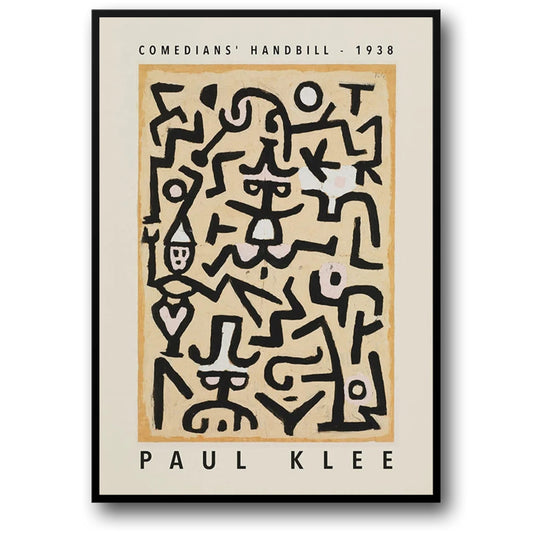 Paul Klee Poster | Comedians Handbill 1938 Reproduction | Abstract Wall Art Decor | Home & Garden Artwork