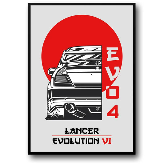 Mitsubishi Lancer Evo VI | Retro Japanse Sportauto Kunst