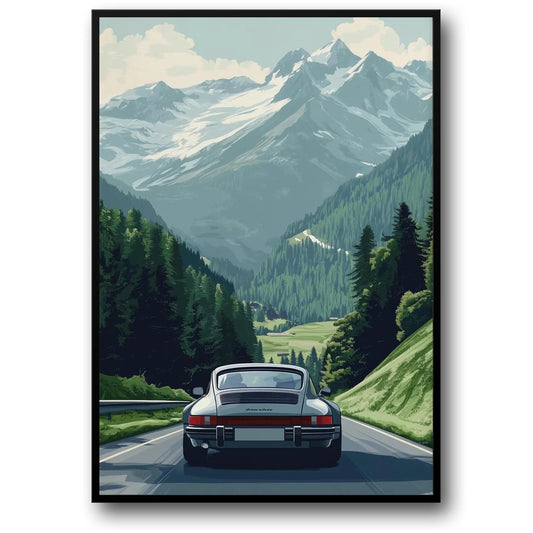 Vintage Porsche | Alpine Drive Retro Scene