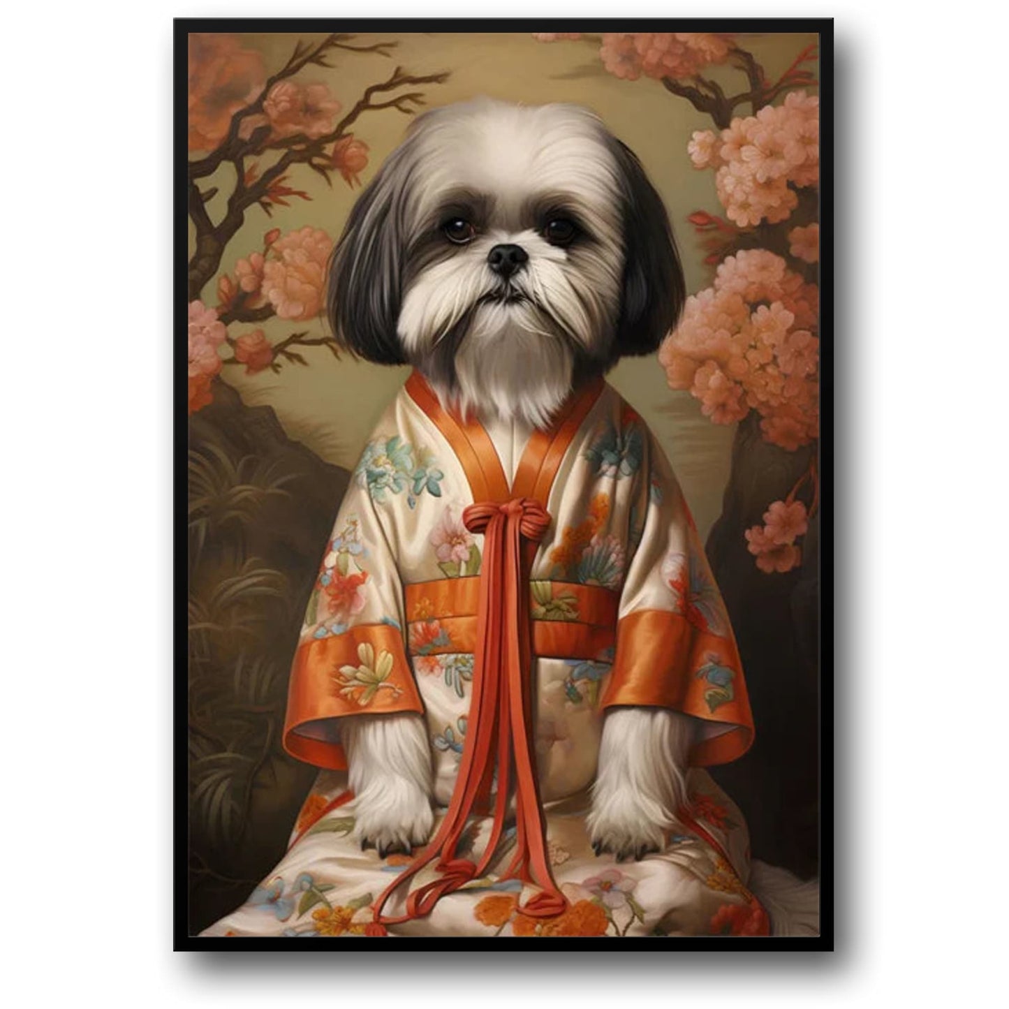 Shih-Tzu-Kunst | Östliche Eleganz | Prachtvolles Wandteppichdesign