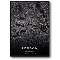 Stadtplan von London | Schwarz-Weiß-Stadtkunst