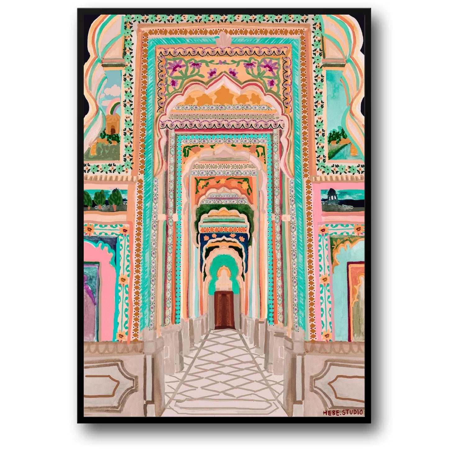 abstract india landscape poster