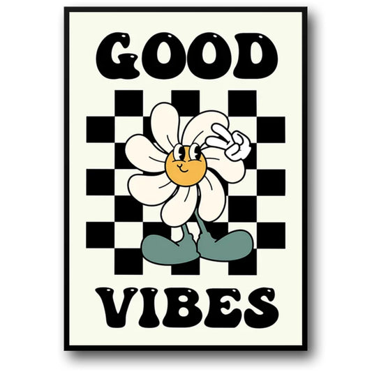 Goede Vibes | Vintage Roze Cartoon Kunst