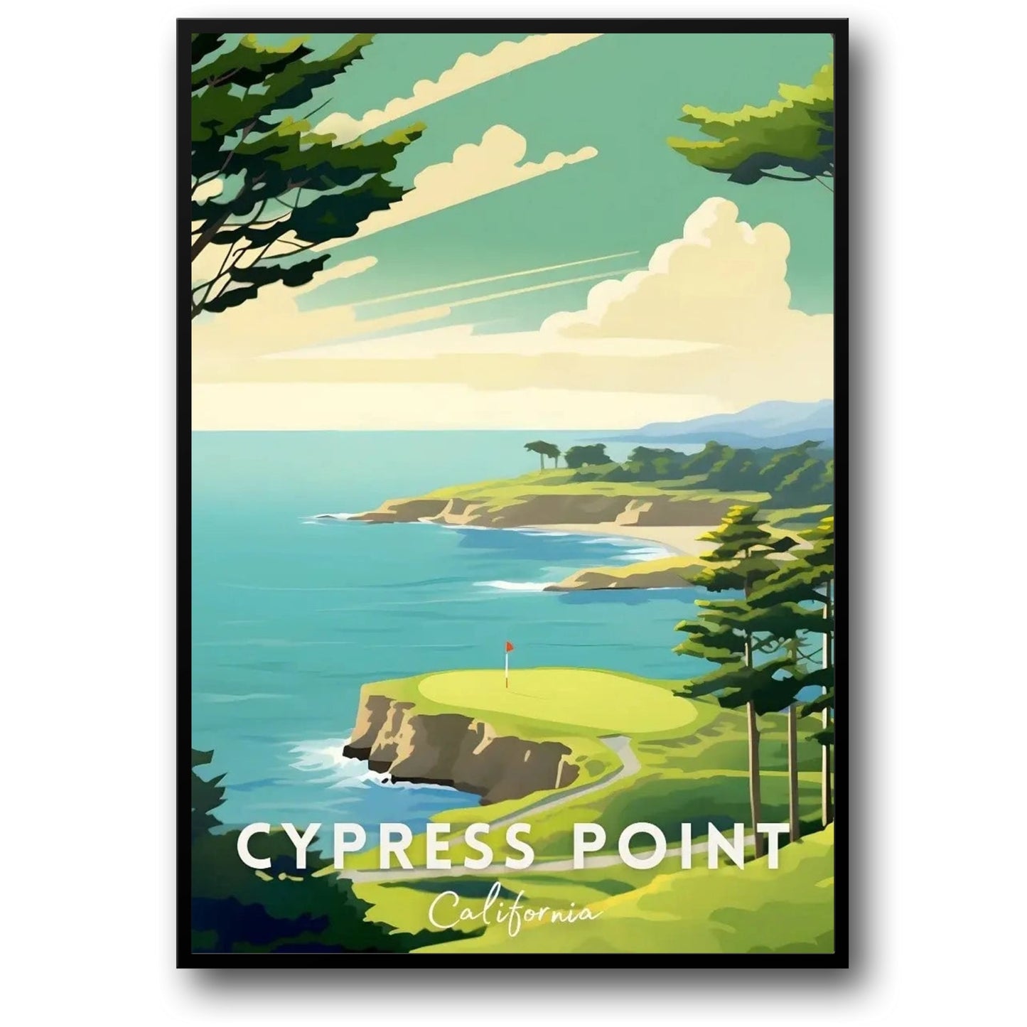 A Tribute To The World's Greatest Golf Courses | Golf Poster | California | Cypress Point