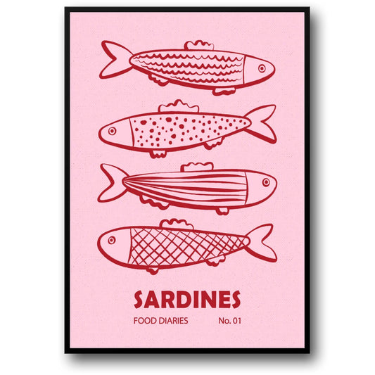 Sardinen-Food-Tagebücher Nr. 01 | Nostalgisches kulinarisches Poster