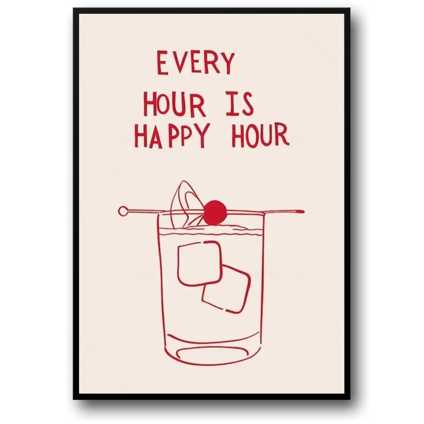 Minimalistische Kunst | Elk Uur Is Happy Hour