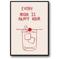 Jede Stunde ist Happy Hour | Handgezeichneter Minimalismus
