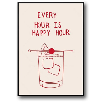 Minimalistische Kunst | Elk Uur Is Happy Hour
