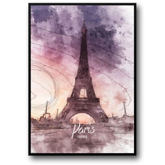 Eiffelturm | Paris | Frankreich | Wunderwerk der Ingenieurskunst des 19. Jahrhunderts | Französische architektonische Wahrzeichen | Poster mit ikonischen Bauwerken