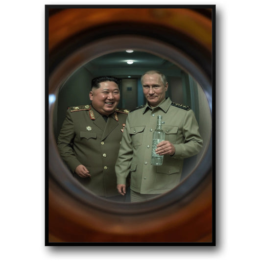 Drank van een Vriend | Noord-Korea & Rusland Leiders | Vintage Historisch