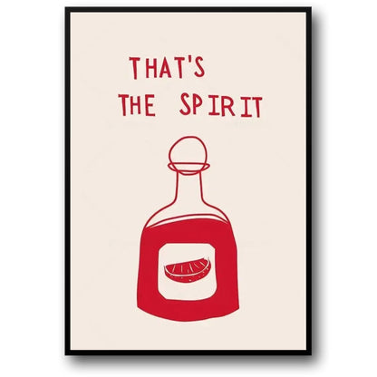 Hand Drawn Minimalist Art Poster | That's The Spirit | Modern Wall Decor | Artistic Home Decor | Artistic Visual Artwork | Contemporary Design