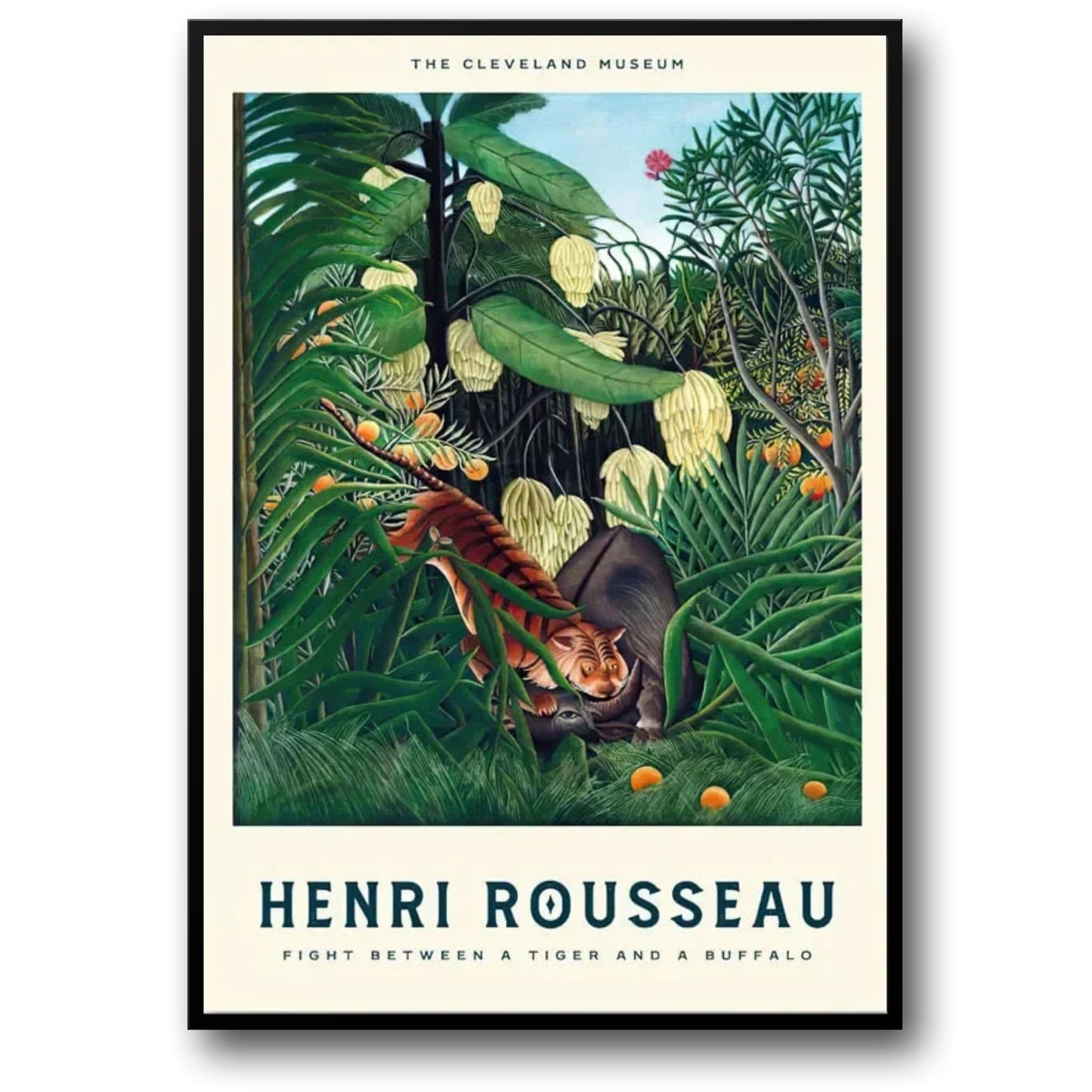 Henri Rousseau | Gevecht Tussen een Tijger en een Buffel | Klassiek Wilde Dieren Tafereel