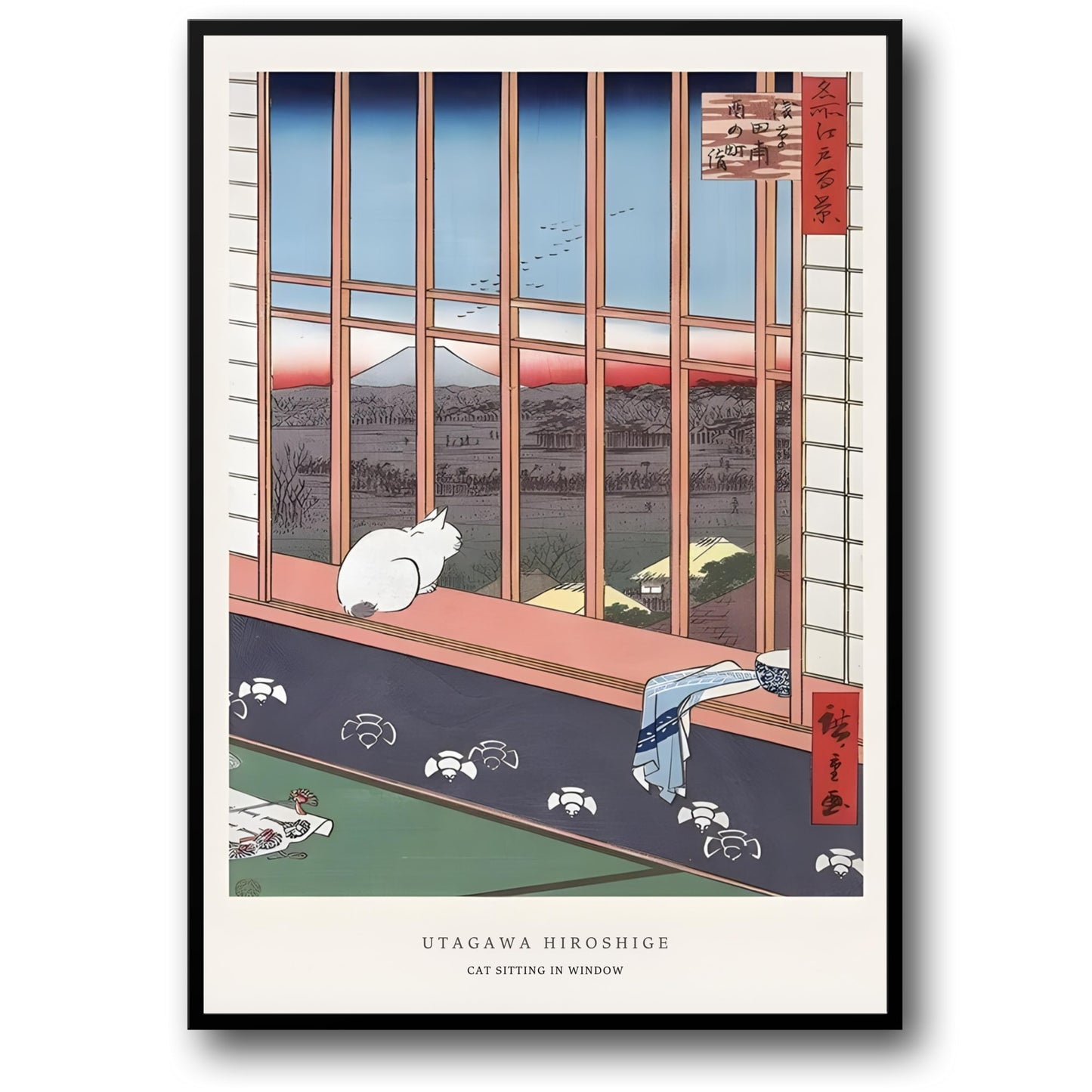 Utagawa Hiroshige | Kat in Raam Ukiyo-e