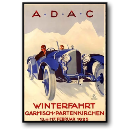 Legendary Motorsports Poster | A.D.A.C. Winterfahrt | Vintage Racing Art | Home Decor | Wall Art for Enthusiasts | Motorsport Memorabilia | Inspirational Racing Poster | High-Quality Print