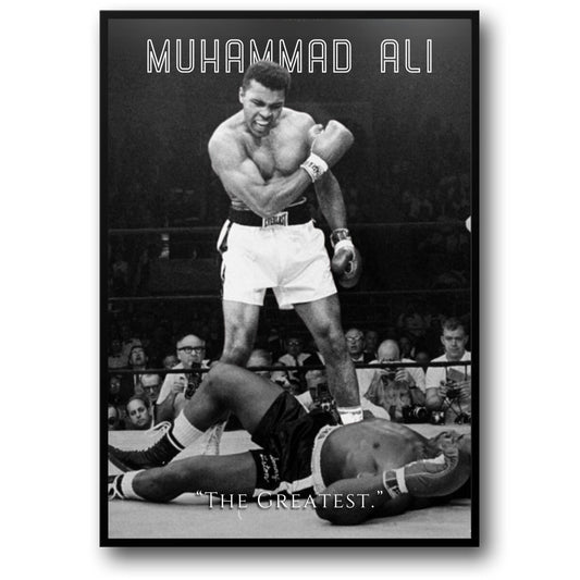 Muhammad Ali Boxplakat „The Greatest Knockout“, ikonische Wandkunst