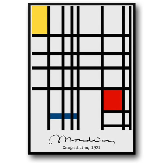 Mondrian | Gelb-Blau-Rot-Komposition | Moderne Abstraktion