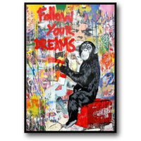 Banksy Graffiti-Kunst | Follow Your Dream-Poster | Street-Art-Leinwanddruck | Wohnzimmer-Dekor | Wandbild