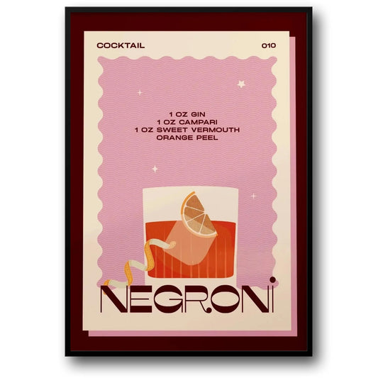 Vintage Negroni Cocktail | Retro Bar Kunst