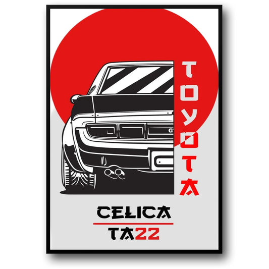 Toyota Celica TA22 Poster | Classic Japanese Car Art | Home Decor | Wall Art | Retro Auto Illustration | Vintage Style | Gift for Car Enthusiasts | Automotive Decoration