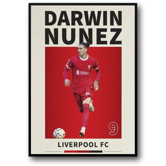 Famous Football Players | Soccer Stars | Darwin Nunez | Sports Poster Decor | Wall Art