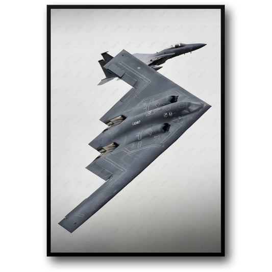 Luchtvaart Kunstprint | B2 Stealth Bomber Jet Esthetiek | Moderne Woondecoratie | Kunstwerk voor Kantoor