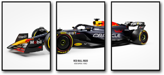 Formula 1 Car Poster | 3 Panel | Red Bull Racing | Wall Art| Max Verstappen | Motorsport Decor | F1 Memorabilia | Artwork