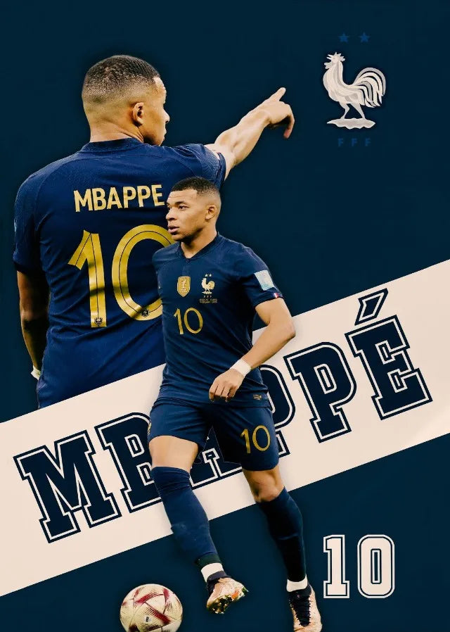 Kylian Mbappe #10 | Célébration | Affiche sportive | La vitesse, l'habileté et l'esprit d'une légende du football