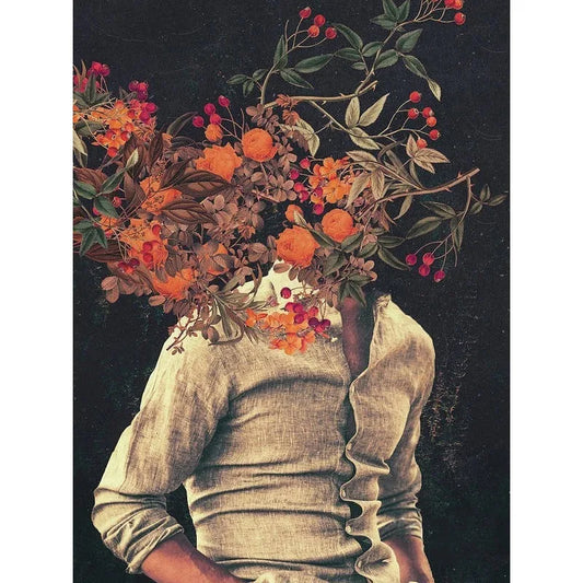 Vintage Flower Heads | Blossoms of the Mind | Floral Woman | Hidden Vibrance: A Secret Garden Revealed