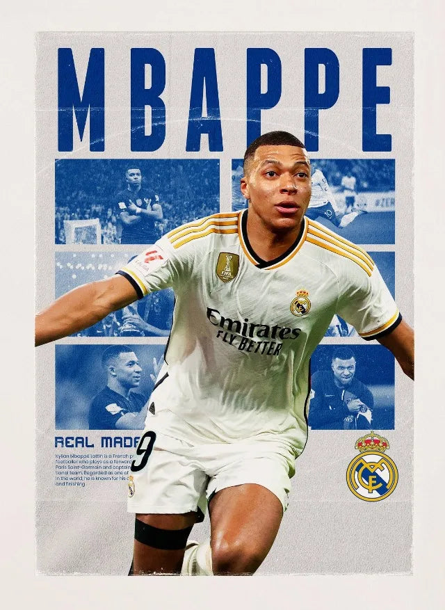 Kylian Mbappe #9 | Celebration |Sport Poster | The Speed, Skill, and Spirit of a Football Legend