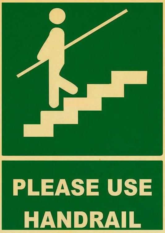 Please Use Handrail | Vintage Warning Signs | Danger Signs