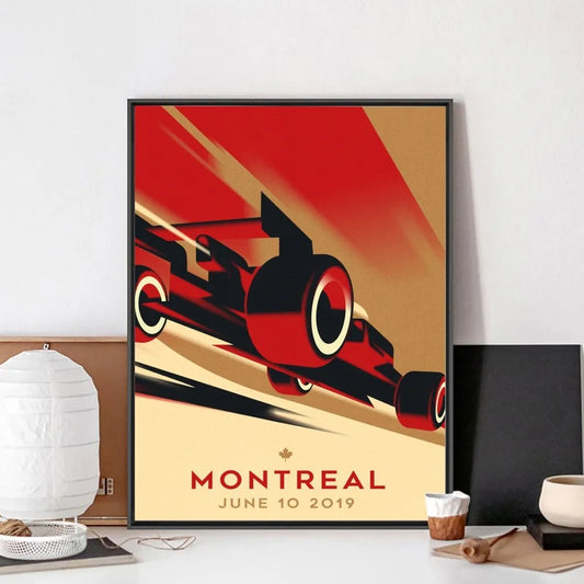 Vintage 80S Car F1 Racing No Framed Poster Kraft Club Bar Paper Vintage Poster Wall Art Painting Bedroom Study Stickers