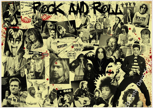 Kurt Cobain Poster | Aesthetic Rock Music Art Print | DIY Home Bar Cafe Decor | Rock & Roll Wall Sticker