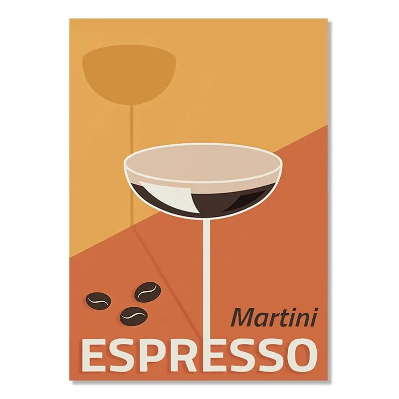 Martini Espresso | Cocktail | Kultige Postersammlung | Feier des künstlerischen Ausdrucks über Stile und Epochen hinweg