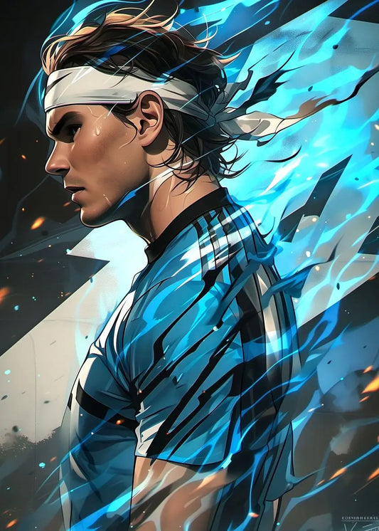 Rafael Nadal | Tennis | Dynamic Tribute to Sporting Excellence | Iconic Athlete Artwork Celebrating Passion, Power, and Achievement