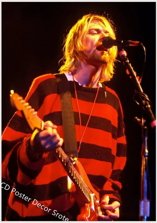 Kurt Cobain Poster | Aesthetic Rock Music Art | DIY Home Decor Wall | Bar & Cafe Sticker | Custom Print