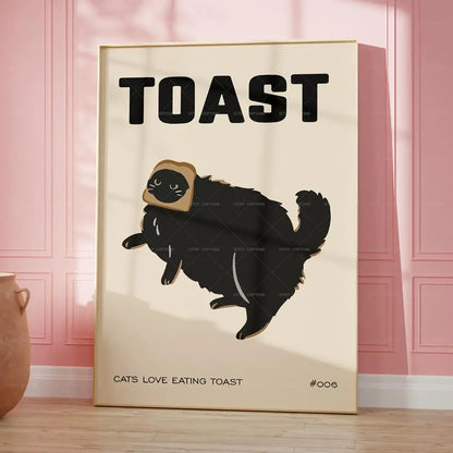 Vintage Kitchen and Food Art | Big Cat | Black Toast