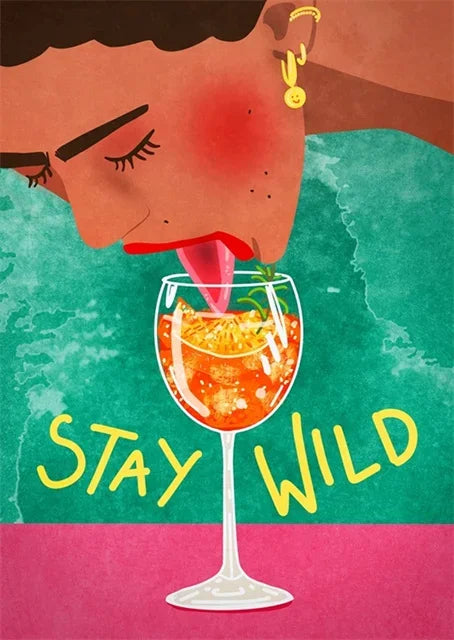 Stay Wild Cocktail | Modern Art Print | Lively Kitchen Poster