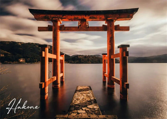 Torii at Lake Ashi | Hakone | Tranquil Waters and Spiritual Gates | Traditional Japanese Shinto Gates | Japanese Architecture Posters